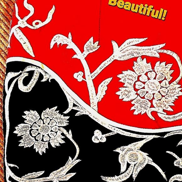 *****SOLD*****         Red Black Embroidered Asian Dress Cheongsam Qipao - Picture 11 of 11